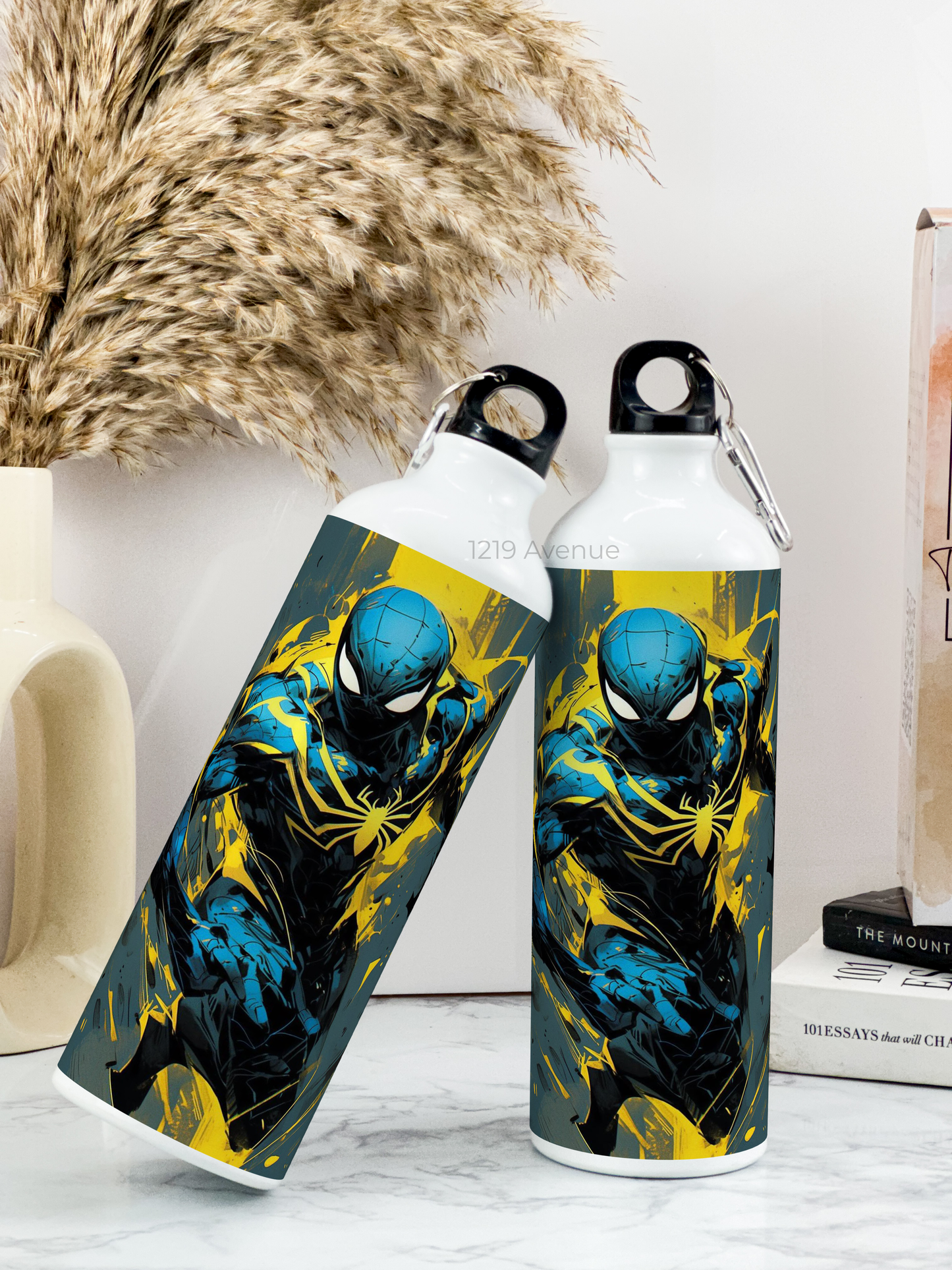 750ml Printed Hooked-Up Water Bottle |Spider-Man Print | For Kids, School, Sports | Sipper Bottle with Carry Hook, Durable & Stylish