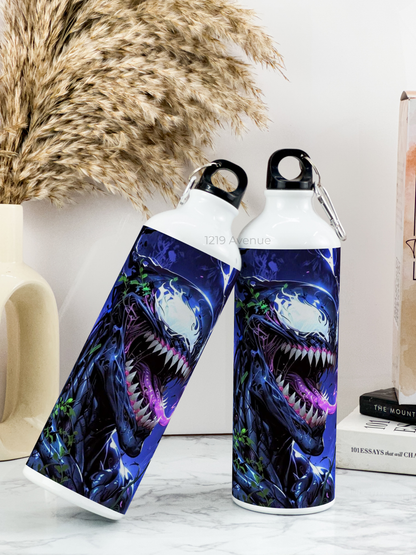 750ml Printed Hooked-Up Water Bottle |Venom Print | For Kids, School, Sports | Sipper Bottle with Carry Hook, Durable & Stylish