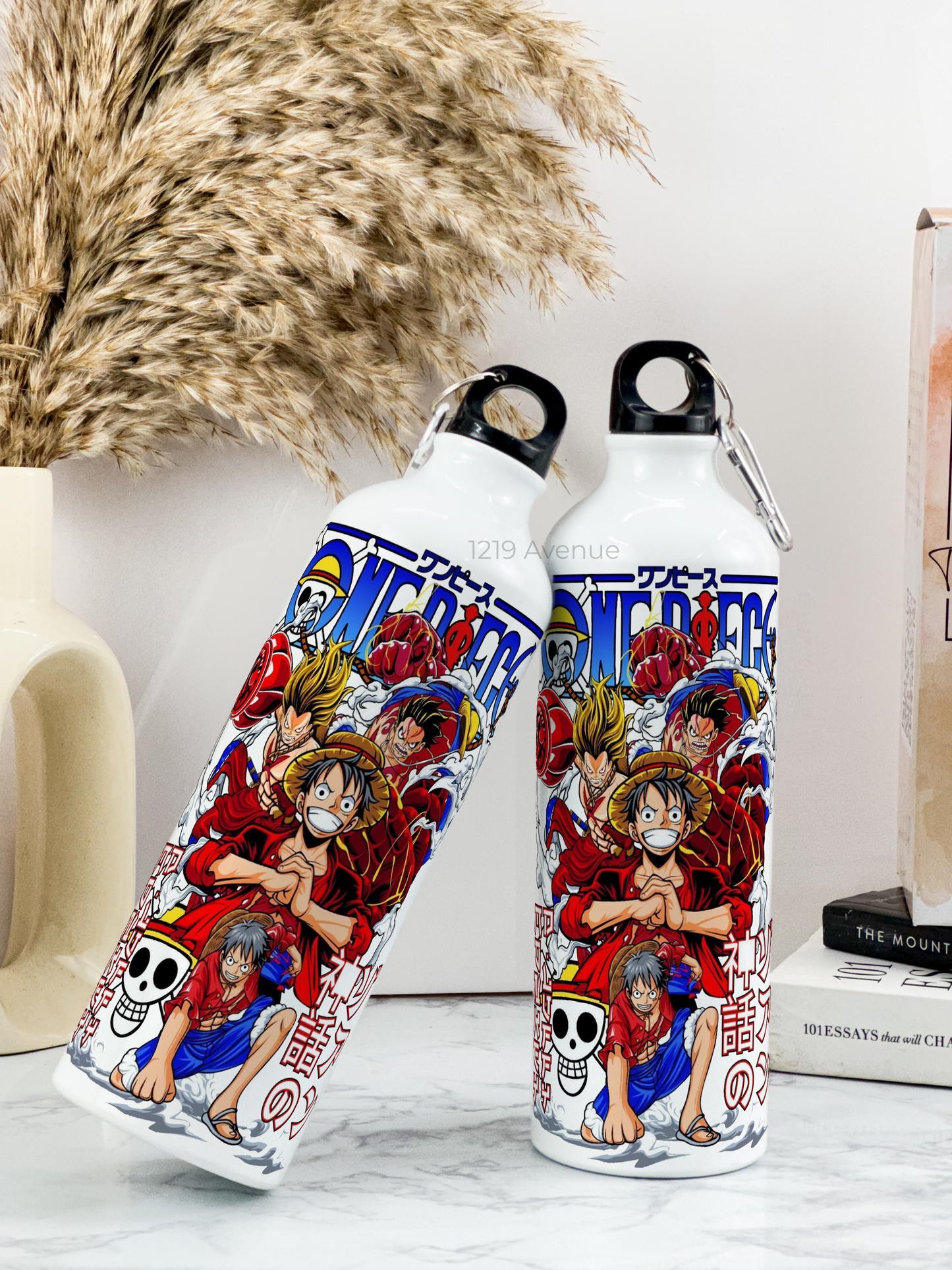 750ml Printed Hooked-Up Water Bottle | Luffy Print | For Kids, School, Sports | Sipper Bottle with Carry Hook, Durable & Stylish