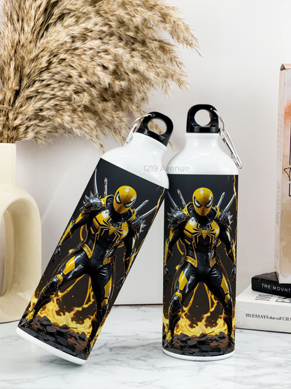 750ml Printed Hooked-Up Water Bottle |Iron Spider-Man Print | For Kids, School, Sports | Sipper Bottle with Carry Hook, Durable & Stylish