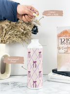 750ml Hooked-Up Water Bottle | Choq Bows Print | Leak Proof | Printed Bottle with Carry Hook, Durable & Stylish