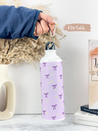 750ml Hooked-Up Water Bottle | Meadows Bows Print | Leak Proof | Printed Bottle with Carry Hook, Durable & Stylish