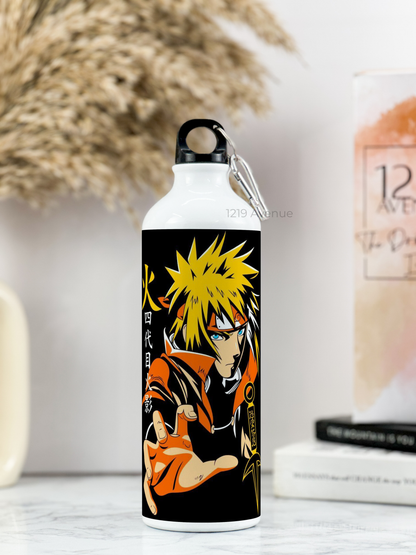 750ml Printed Hooked-Up Water Bottle | Naruot Print | For Kids, School, Sports | Sipper Bottle with Carry Hook, Durable & Stylish