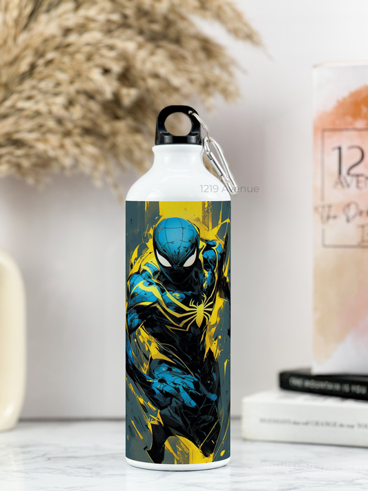 750ml Printed Hooked-Up Water Bottle |Spider-Man Print | For Kids, School, Sports | Sipper Bottle with Carry Hook, Durable & Stylish