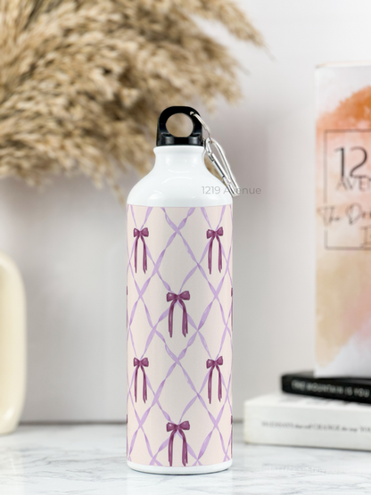 750ml Printed Hooked-Up Water Bottle | Choq Bows Print | For Kids, School, Sports | Sipper Bottle with Carry Hook, Durable & Stylish