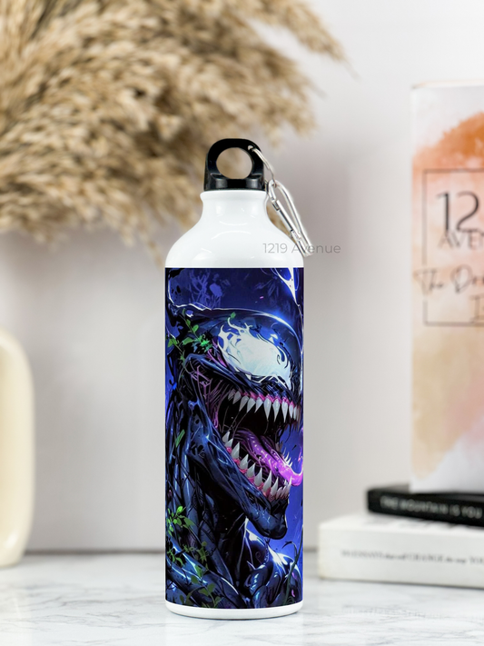 750ml Printed Hooked-Up Water Bottle |Venom Print | For Kids, School, Sports | Sipper Bottle with Carry Hook, Durable & Stylish