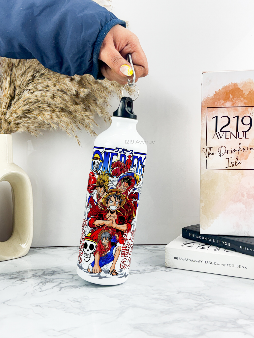 750ml Hooked-Up Water Bottle | Luffy Print | Leak Proof | Printed Bottle with Carry Hook, Durable & Stylish