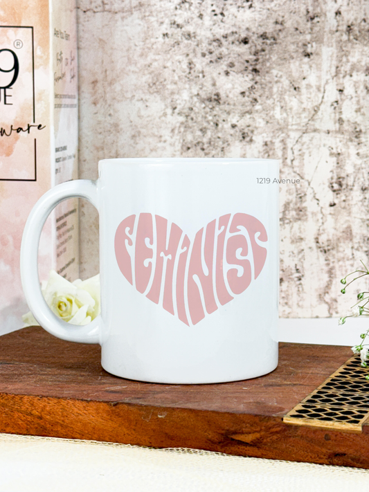 Ceramic White Mug 350ml | Feminist Print | Pocket Picks Mugs