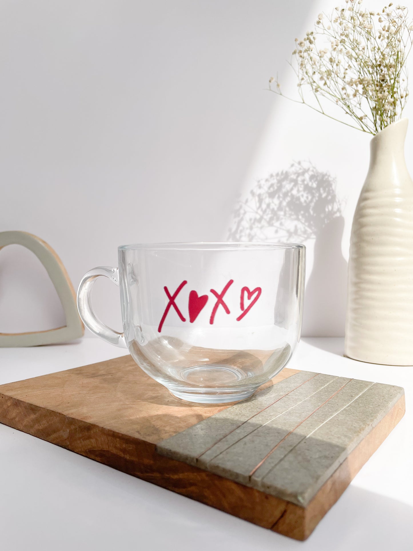 Jumbo Round Wee Cups 420ml| XOXO Print| 15oz Glass Cup