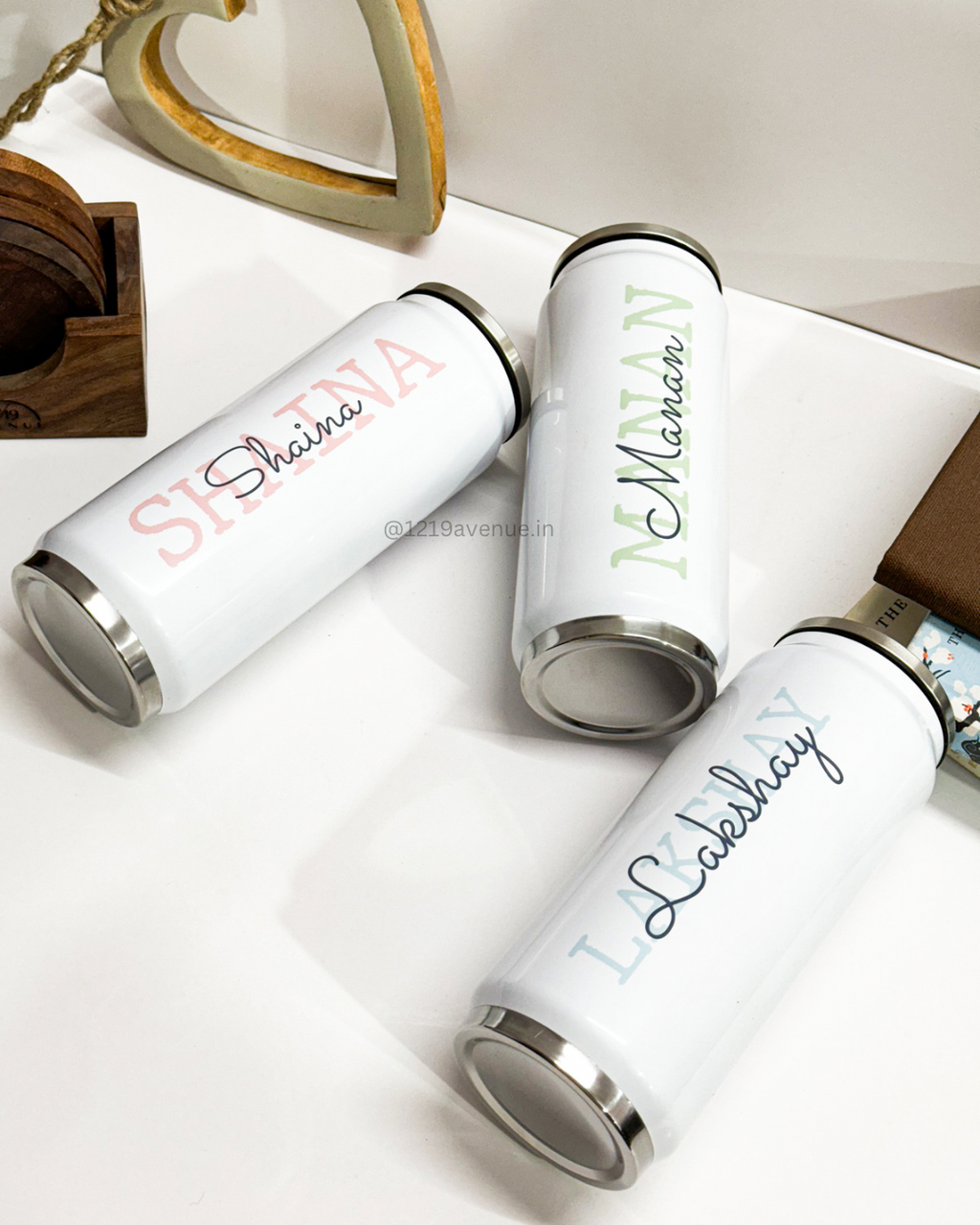 Personalized Metal Can Sipper 350ML with Straw | Signature Sip Print| Double Walled Insulated Tumbler 26oz