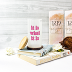 Frosted Ripple Taille Sipper 500ml| It is What It is | 18oz Ripple Frosted Glass Tumbler with lid and straw