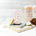 Frosted Ripple Taille Sipper 500ml| Hallu Hearts | 18oz Ripple Frosted Glass Tumbler with lid and straw