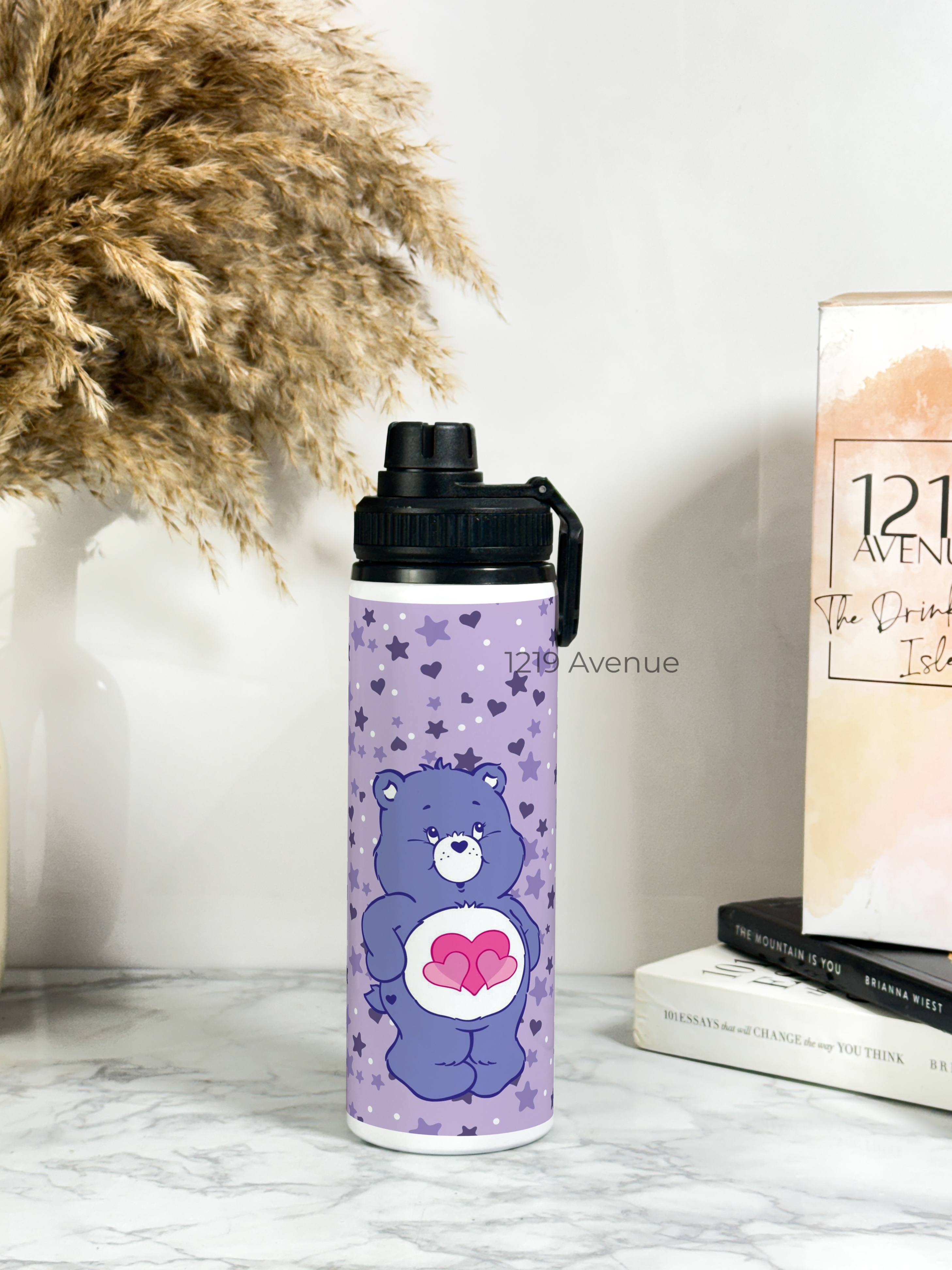 Tank-Sip Bottle 750ml | Love Ya Bear Print | Leak Proof | Printed Bottle with Carry Hook, Durable & Stylish