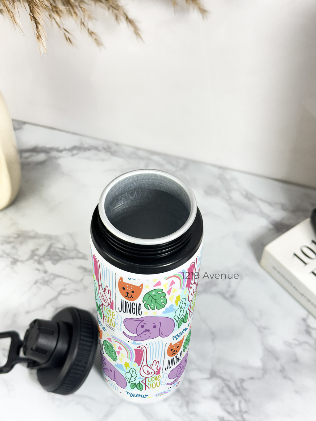 Tank-Sip Bottle 750ml | Jungle Safari Print | Leak Proof | Printed Bottle with Carry Hook, Durable & Stylish