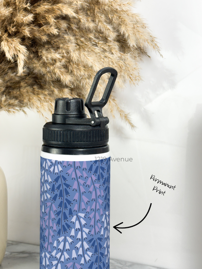 700ml Printed TANK-Sip Water Bottle | Lily Marble Print | For Office, School, Sports | Sipper Bottle with Carry Hook, Durable & Stylish