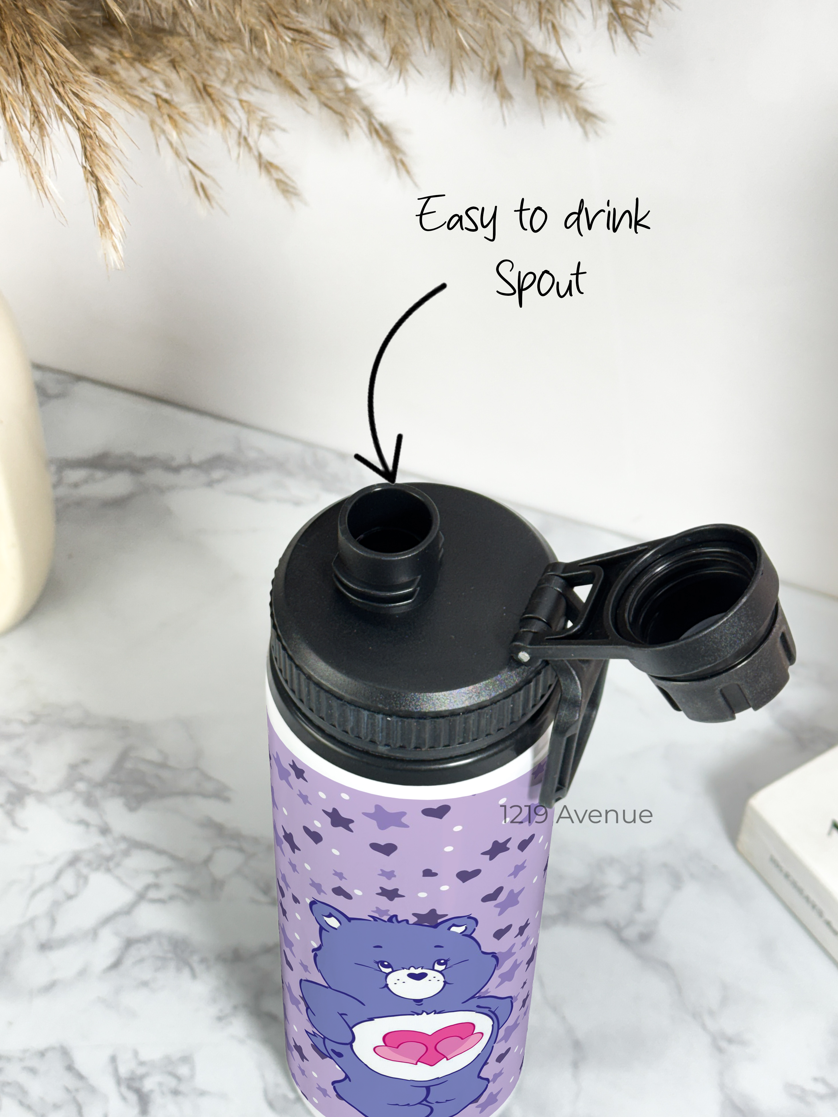 Tank-Sip Bottle 750ml | Love Ya Bear Print | Leak Proof | Printed Bottle with Carry Hook, Durable & Stylish