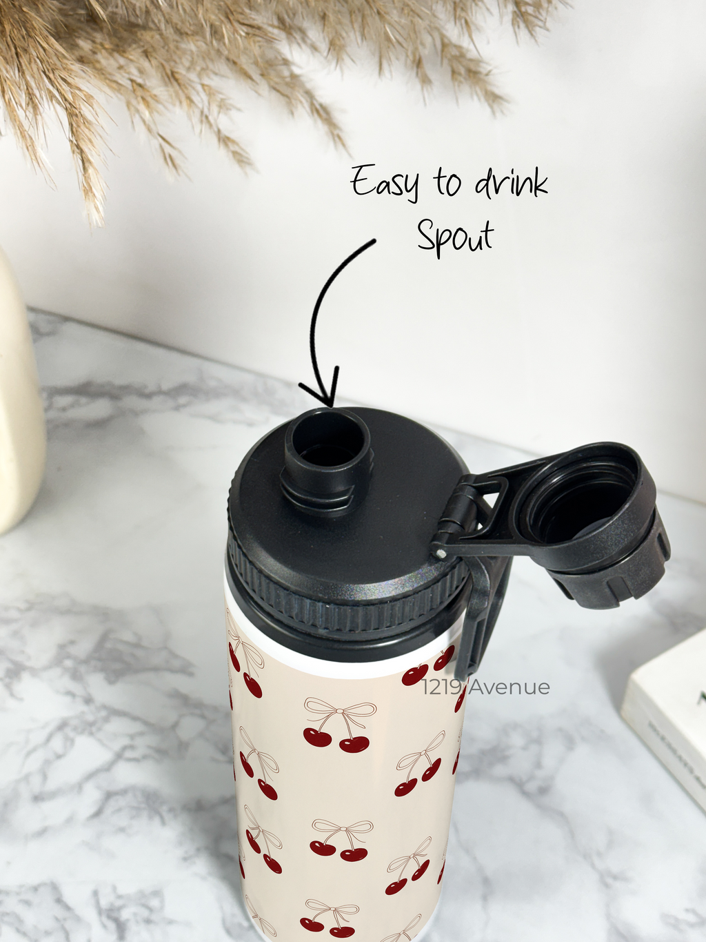 Tank-Sip Bottle 750ml | Bow Cherie Print | Leak Proof | Printed Bottle with Carry Hook, Durable & Stylish