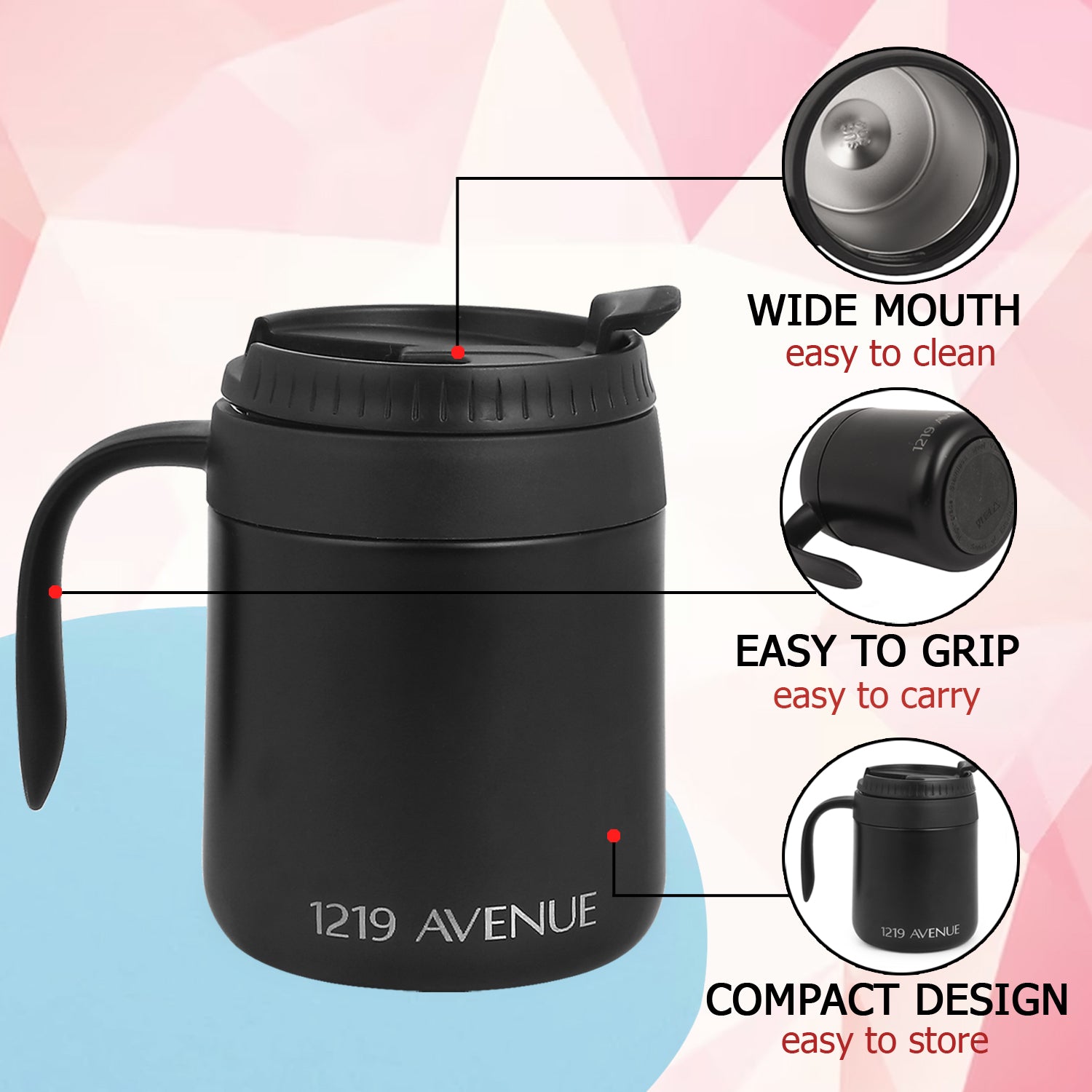 Personalized Name with Initial Elixir Double Walled Insulated Mug 400 ML