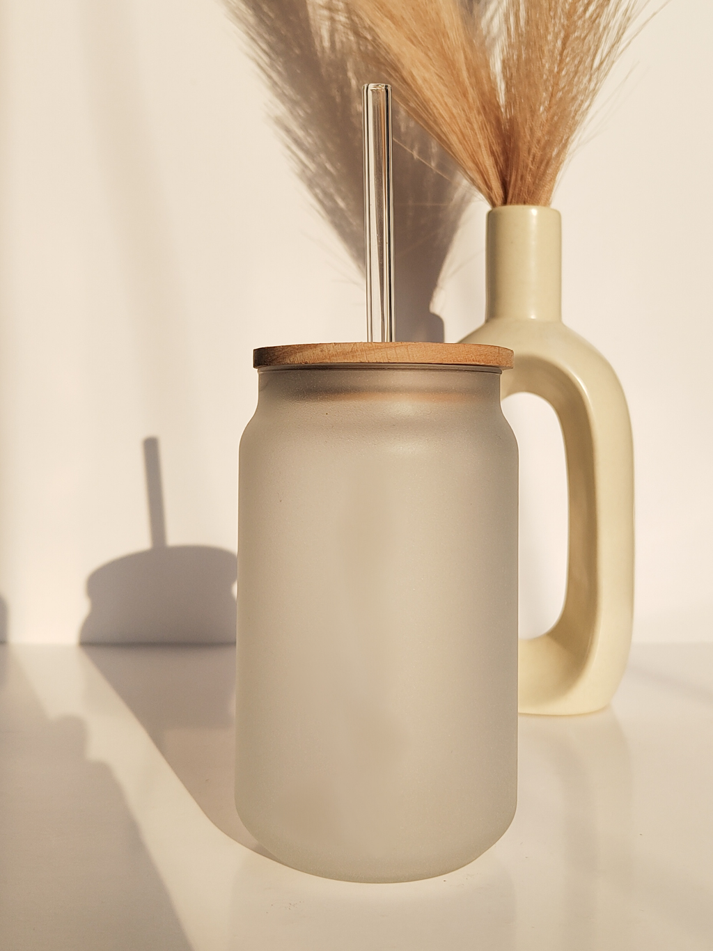 Personalized Frosted Can Sipper 500ml| Name Customized| Coffee Glass Tumbler with straw and lid 18oz