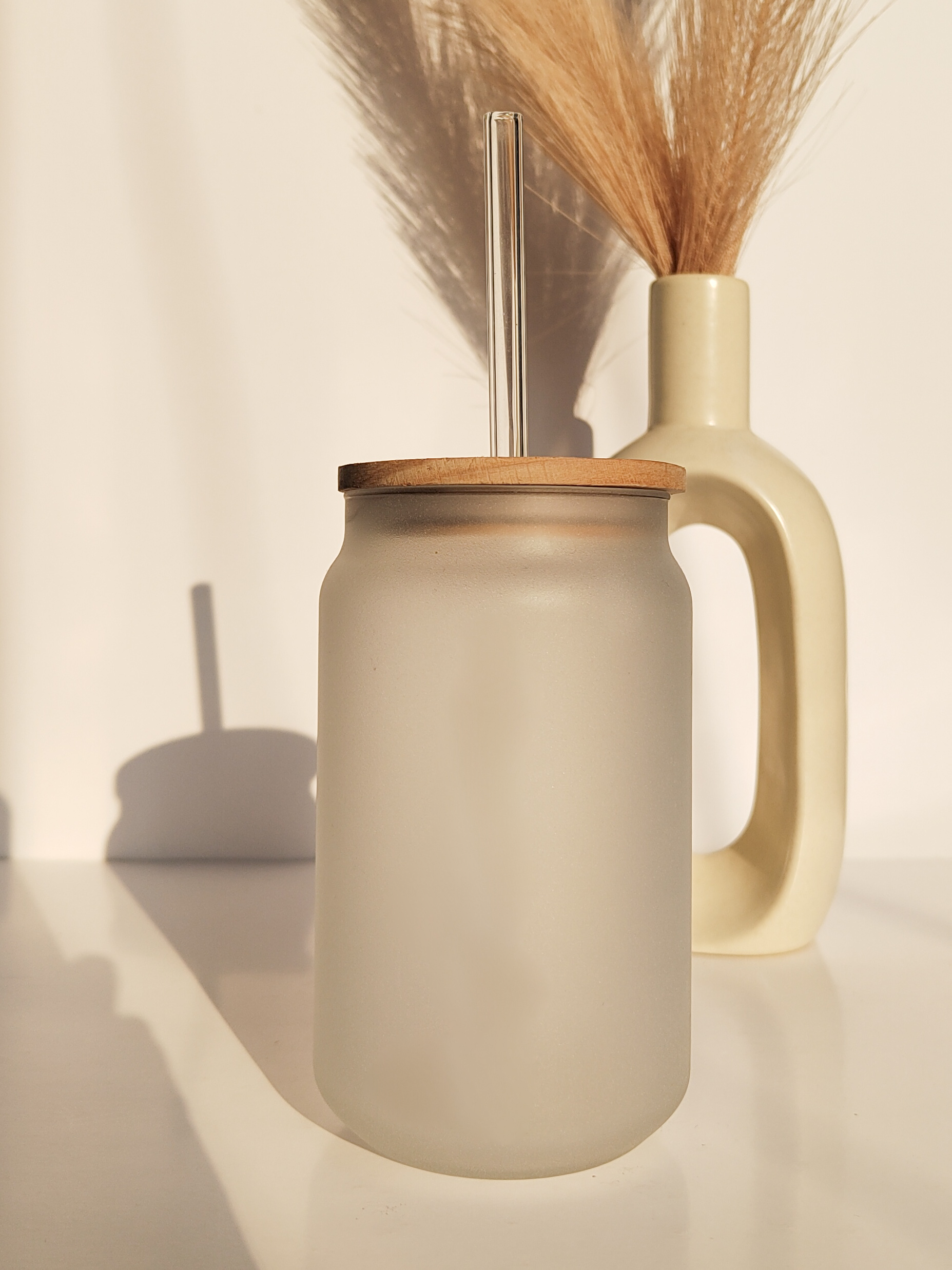 Personalized Frosted Can Sipper 500ml| Name Customized| Coffee Glass Tumbler with straw and lid 18oz