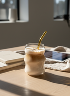 Cloud Bubble Glass Sipper 500ml | 18oz Cloud Bubble Glass Tumbler with straw