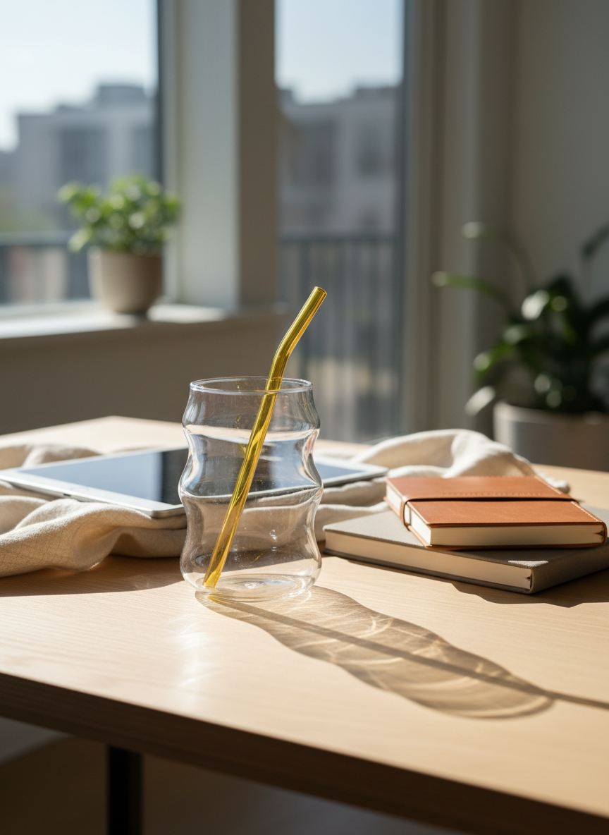 Cloud Bubble Glass Sipper 500ml | 18oz Cloud Bubble Glass Tumbler with straw