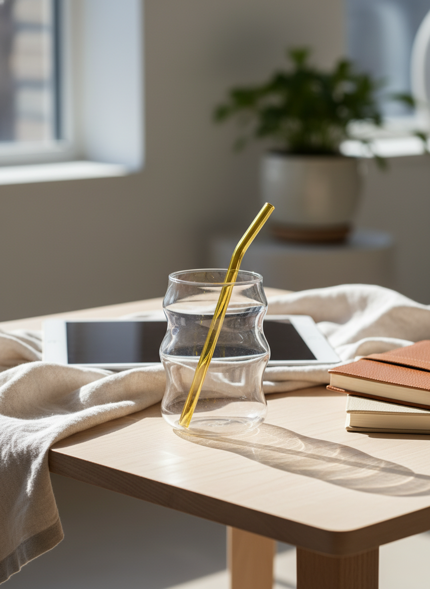 Cloud Bubble Glass Sipper 500ml | 18oz Cloud Bubble Glass Tumbler with straw