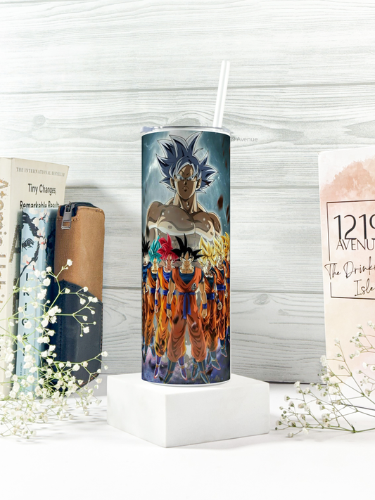 Colossal Tumbler 750ML with silicon straw| Goku Transitions Print |Double Walled Insulated Tumbler