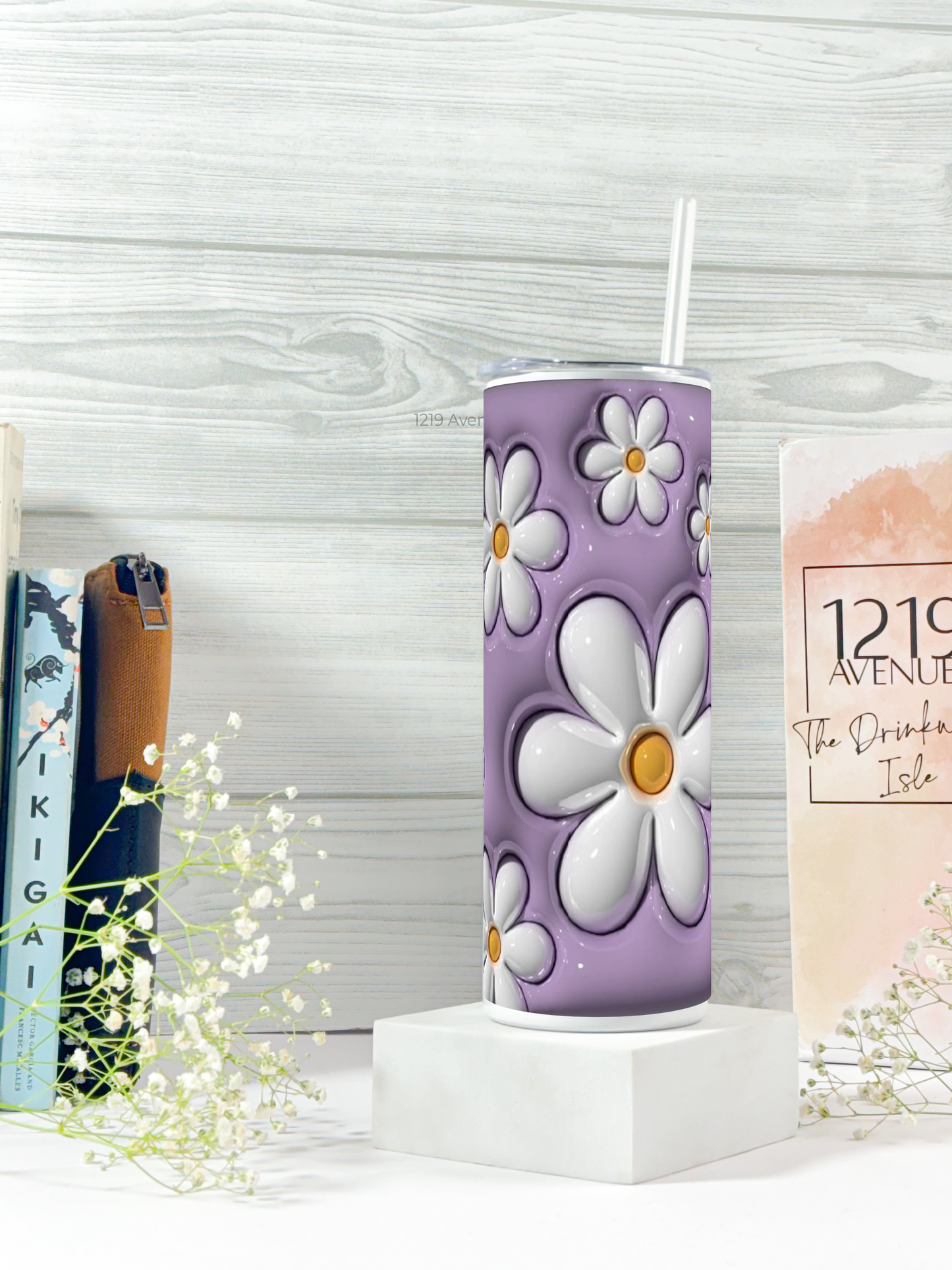 Colossal Tumbler 750ML with silicon straw| Blossom Burst Print |Double Walled Insulated Tumbler