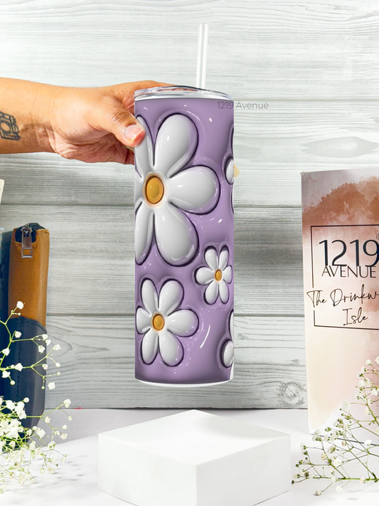 Colossal Tumbler 700ML with Straw| Blossom Burst Print |Double Walled Insulated Tumbler 7-8 hrs
