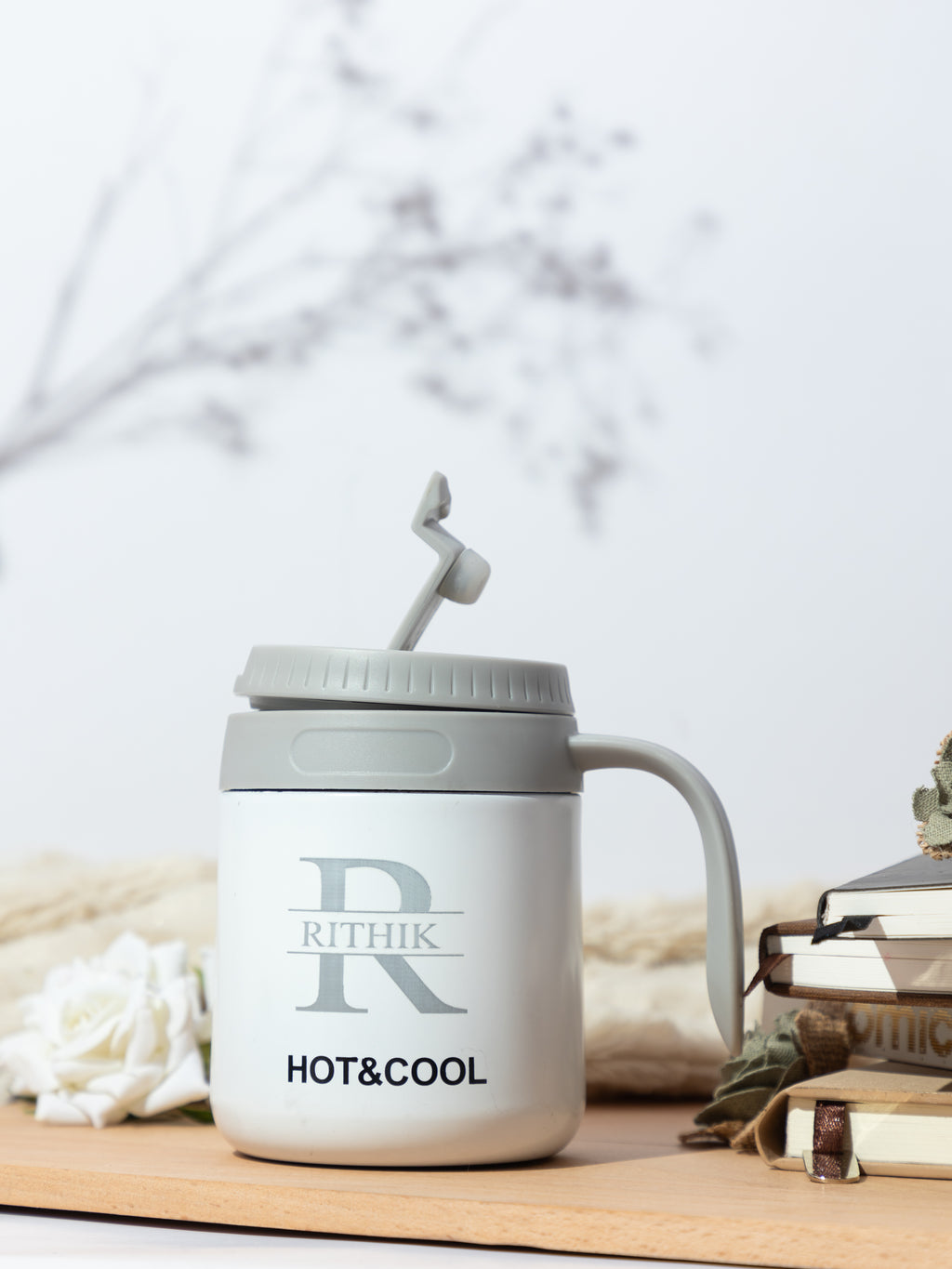 Personalized Name with Initial Elixir Double Walled Insulated Mug 400 ML