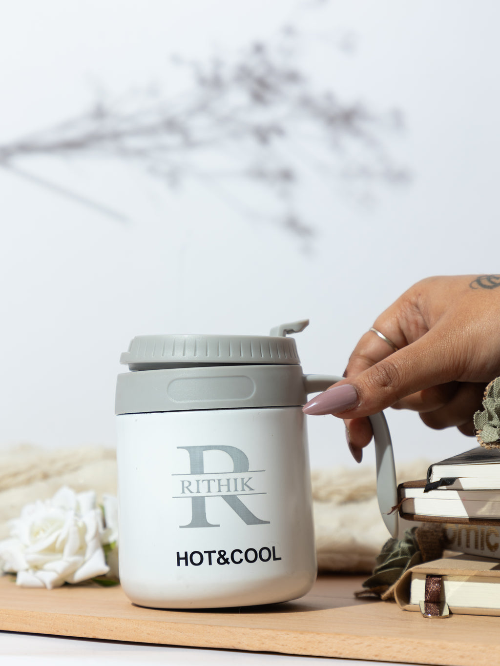 Personalized Name with Initial Elixir Double Walled Insulated Mug 400 ML