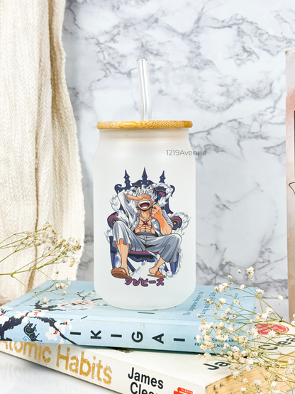 Frosted Can Shaped Sipper 500ml |Luffy Print| 17oz Can Tumbler with Straw and Lid