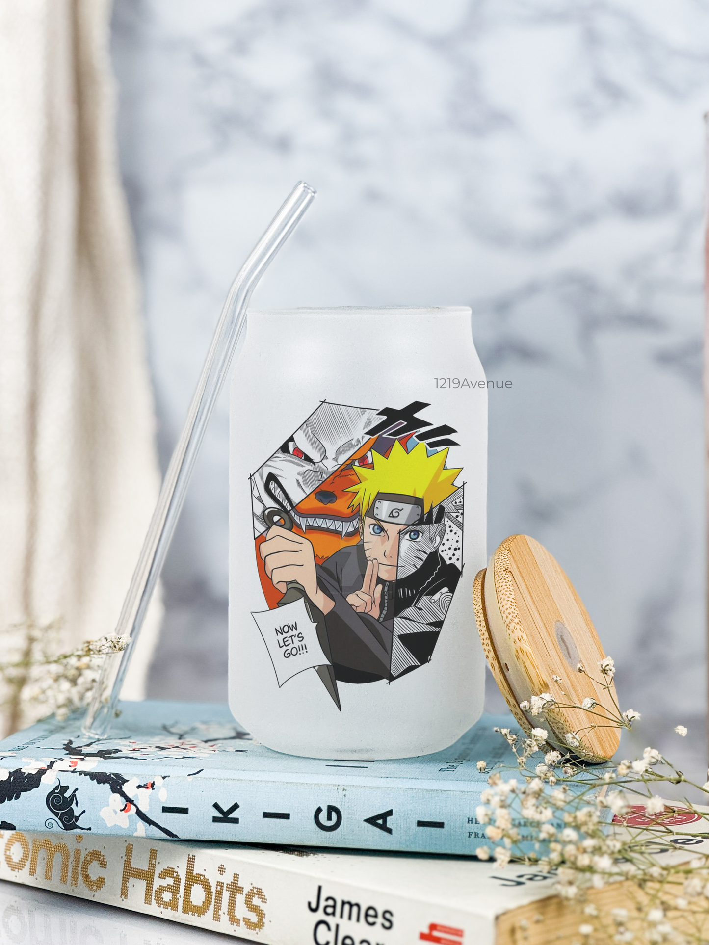 Frosted Can Shaped Sipper 500ml |Naruto Print| 17oz Can Tumbler with Straw and Lid