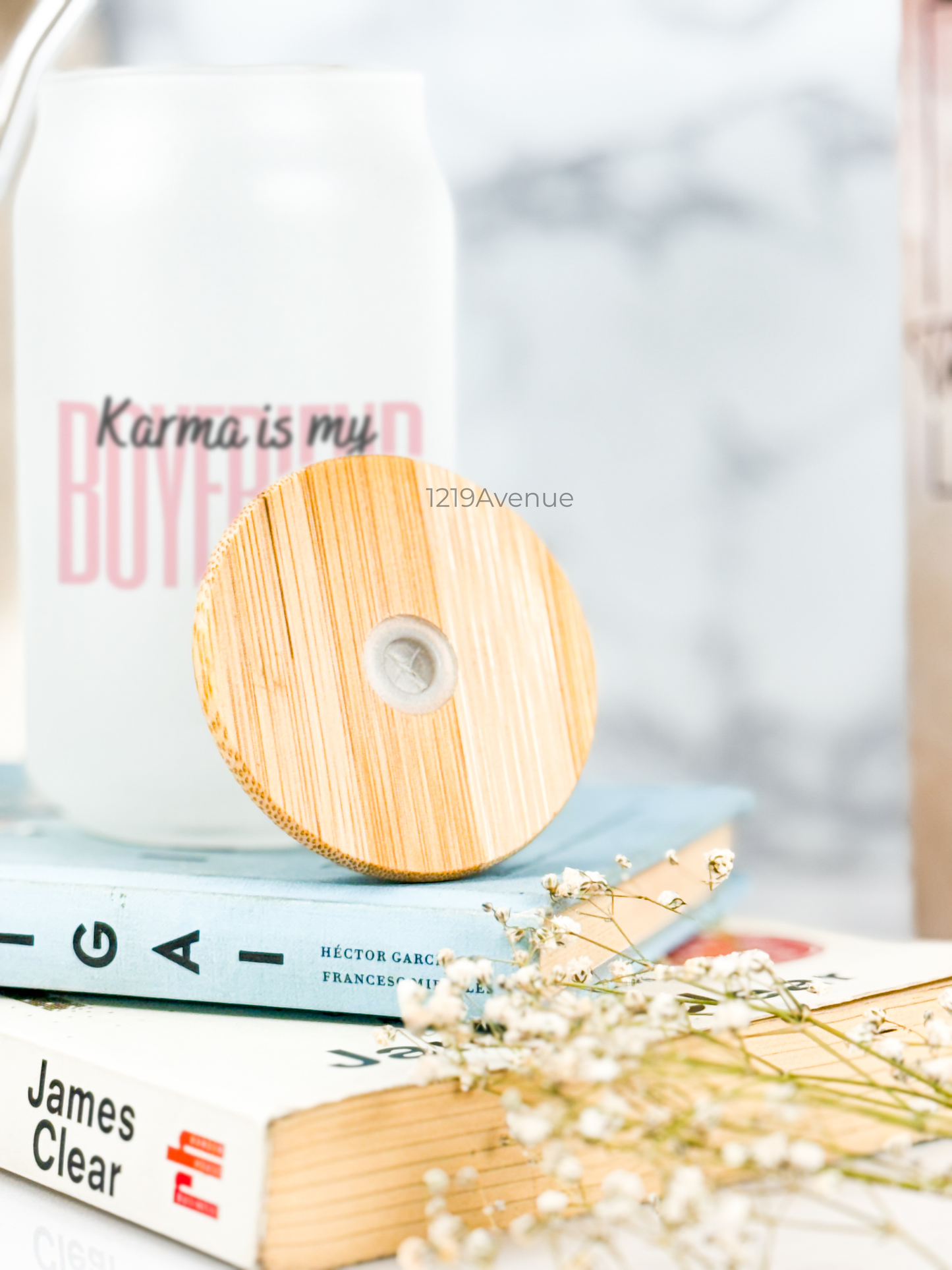 Frosted Can Shaped Sipper 500ml |Karma is my boyfriend Print| 17oz Can Tumbler with Straw and Lid