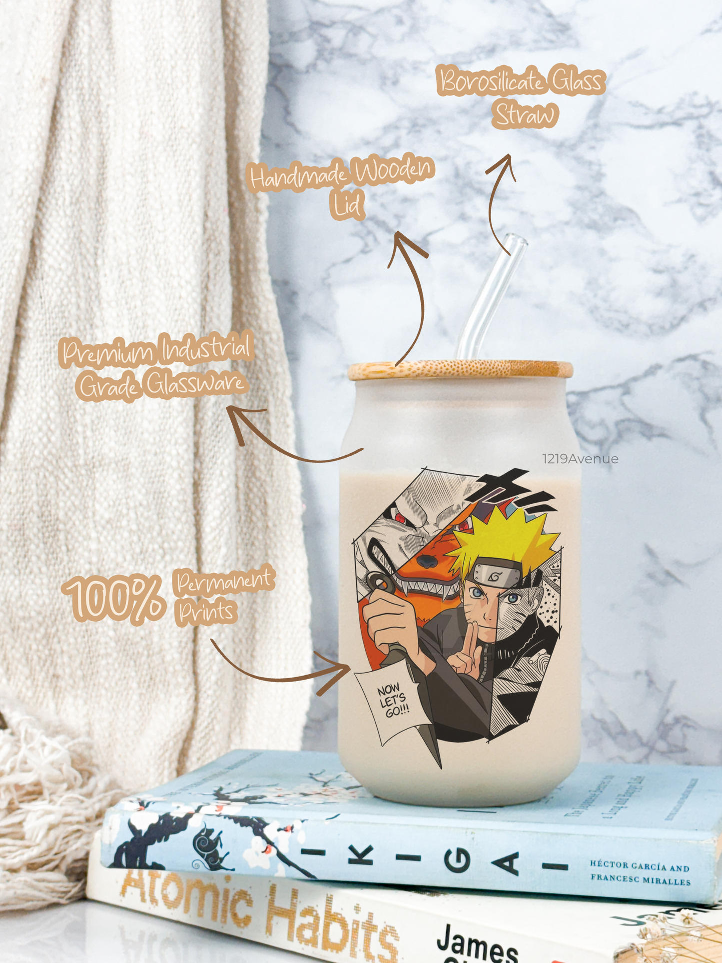 Frosted Can Shaped Sipper 500ml |Naruto Print| 17oz Can Tumbler with Straw and Lid