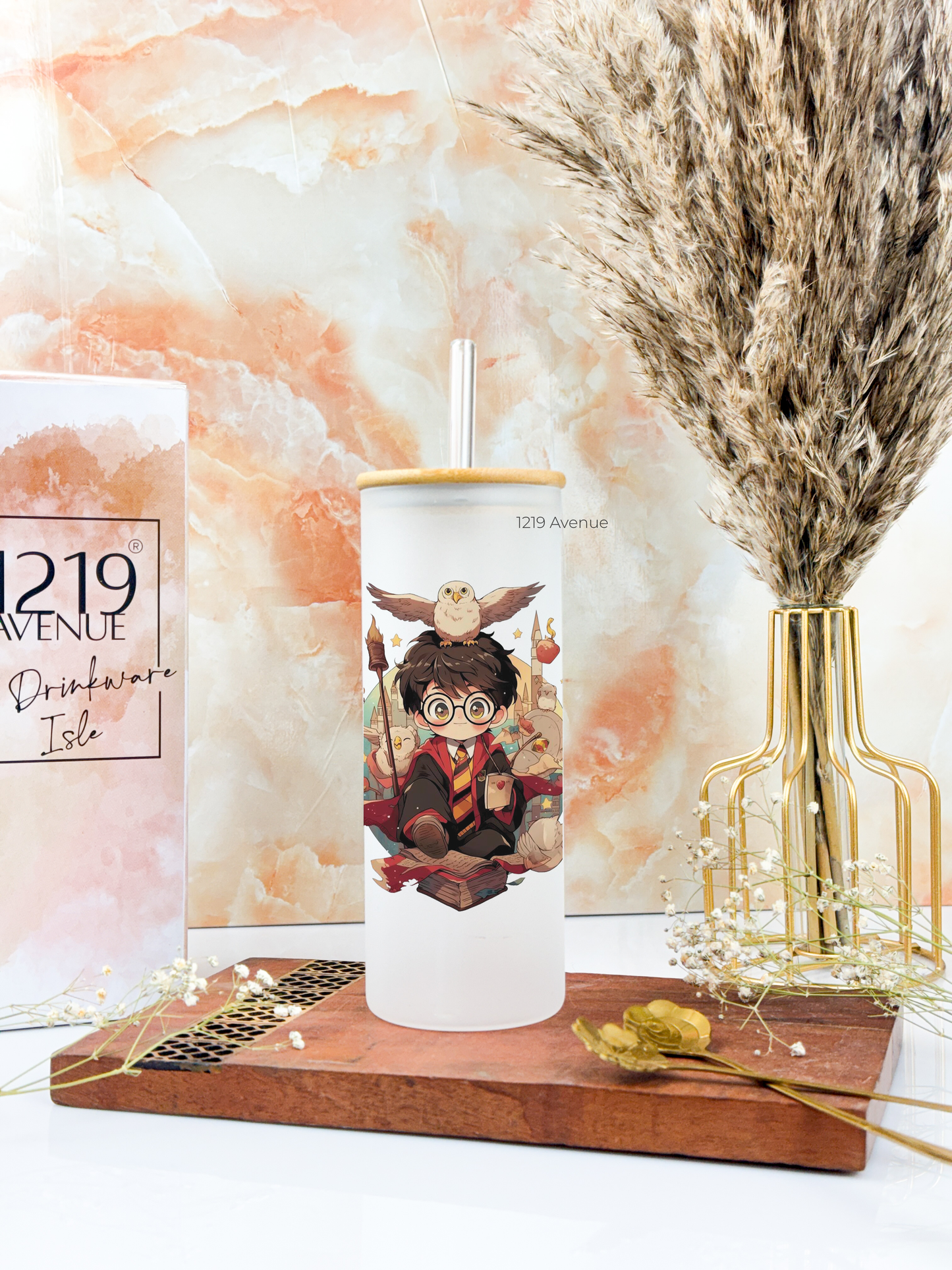 Frosted Grande Sipper 650ml| Harry Potter Print| 20oz Tall Tumbler with straw and lid