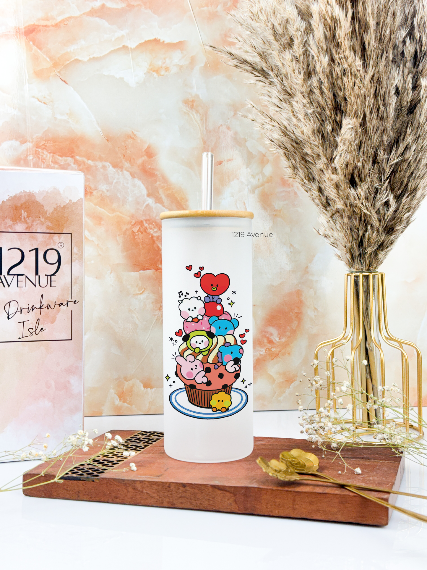 Frosted Grande Sipper 650ml| BT21 Print| 20oz Tall Tumbler with Straw and Lid