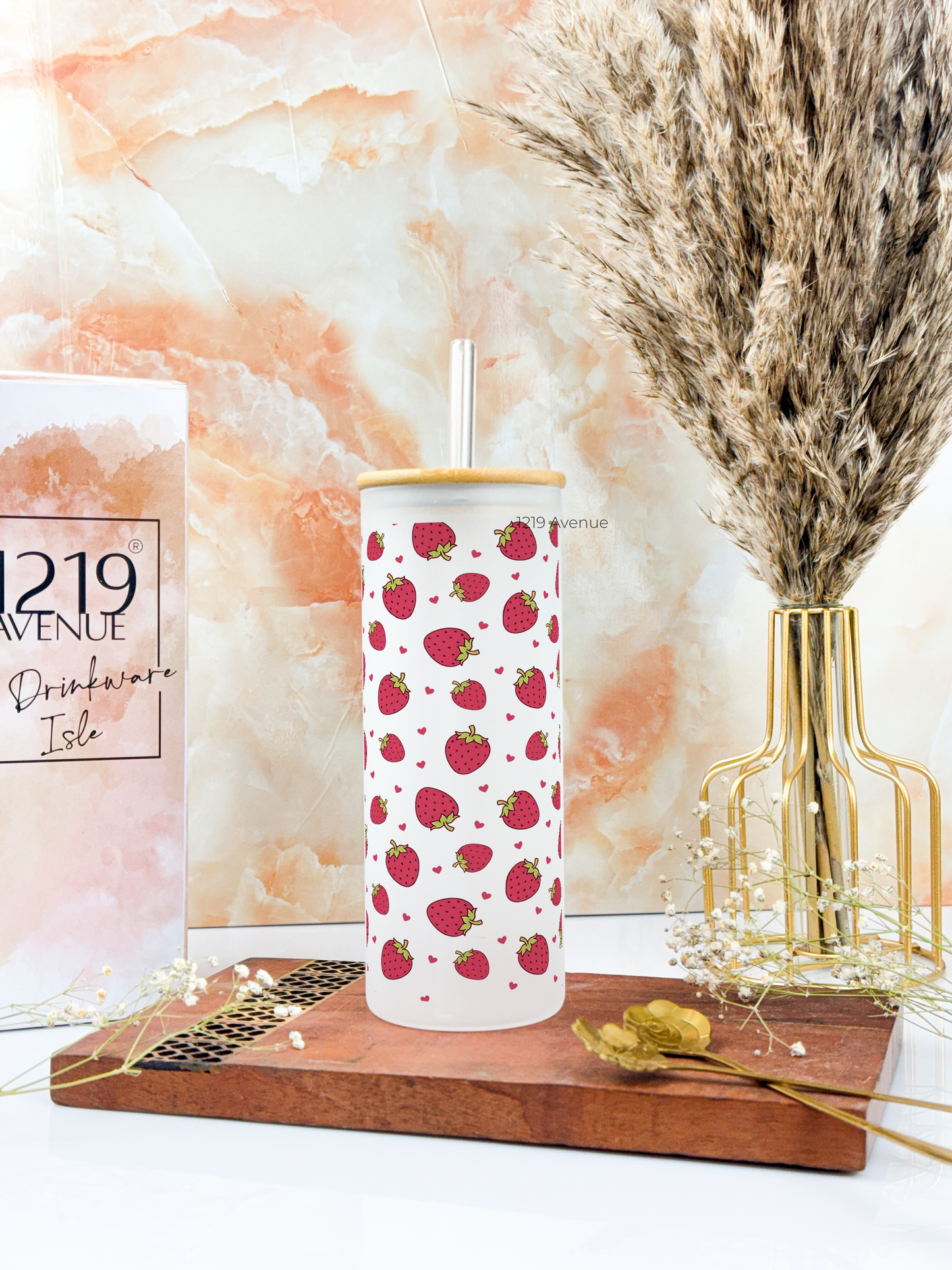 Frosted Grande Sipper 650ml| Berry Louv Print| 20oz Tall Tumbler with Straw and Lid