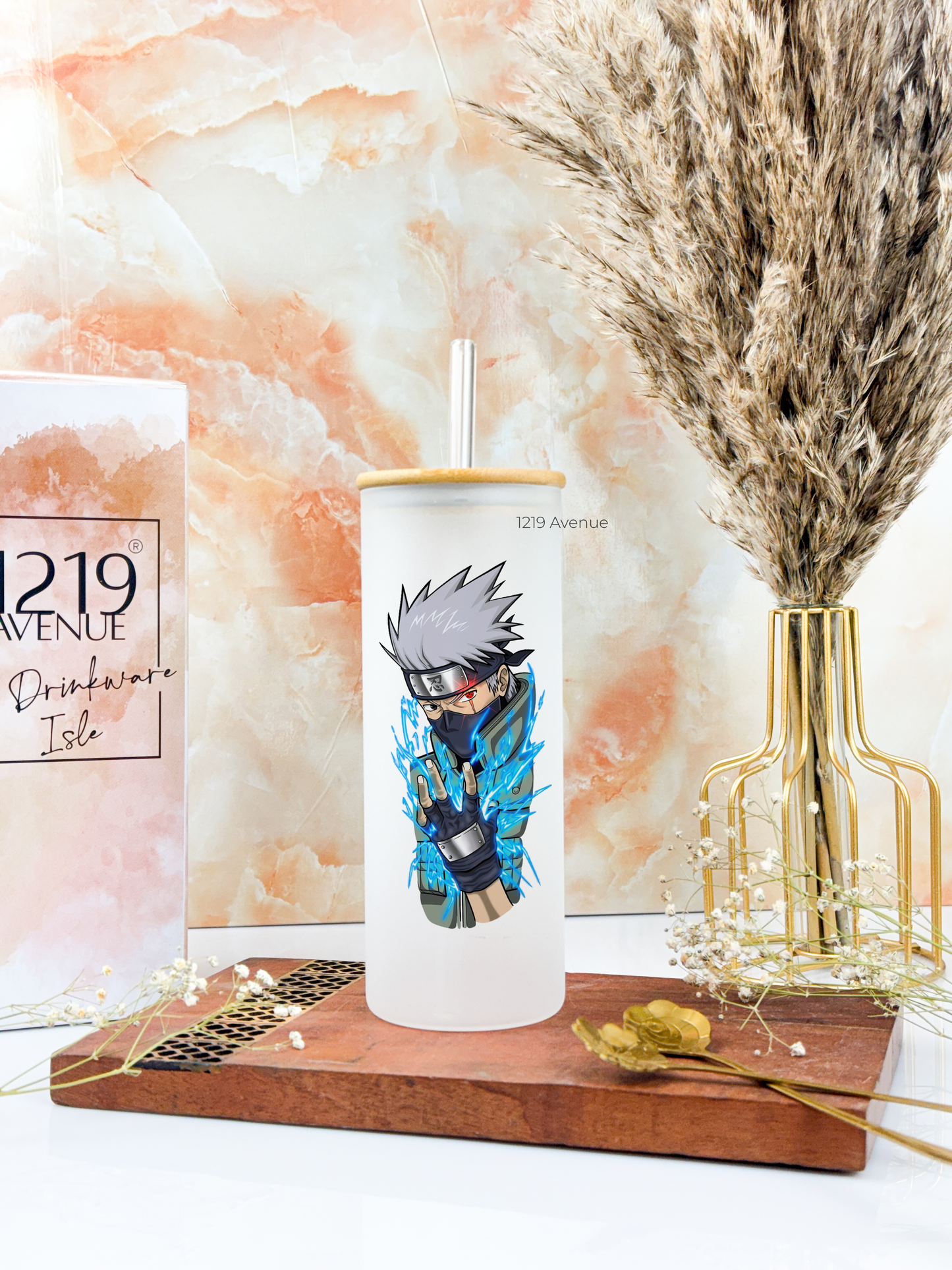 Frosted Grande Sipper 650ml| Kakashi Naruto Print| 20oz Tall Tumbler with Straw and Lid