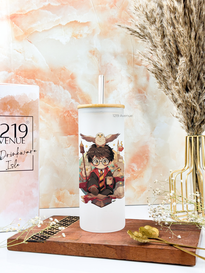 Frosted Grande Sipper 650ml| Harry Potter Print| 20oz Tall Tumbler with straw and lid