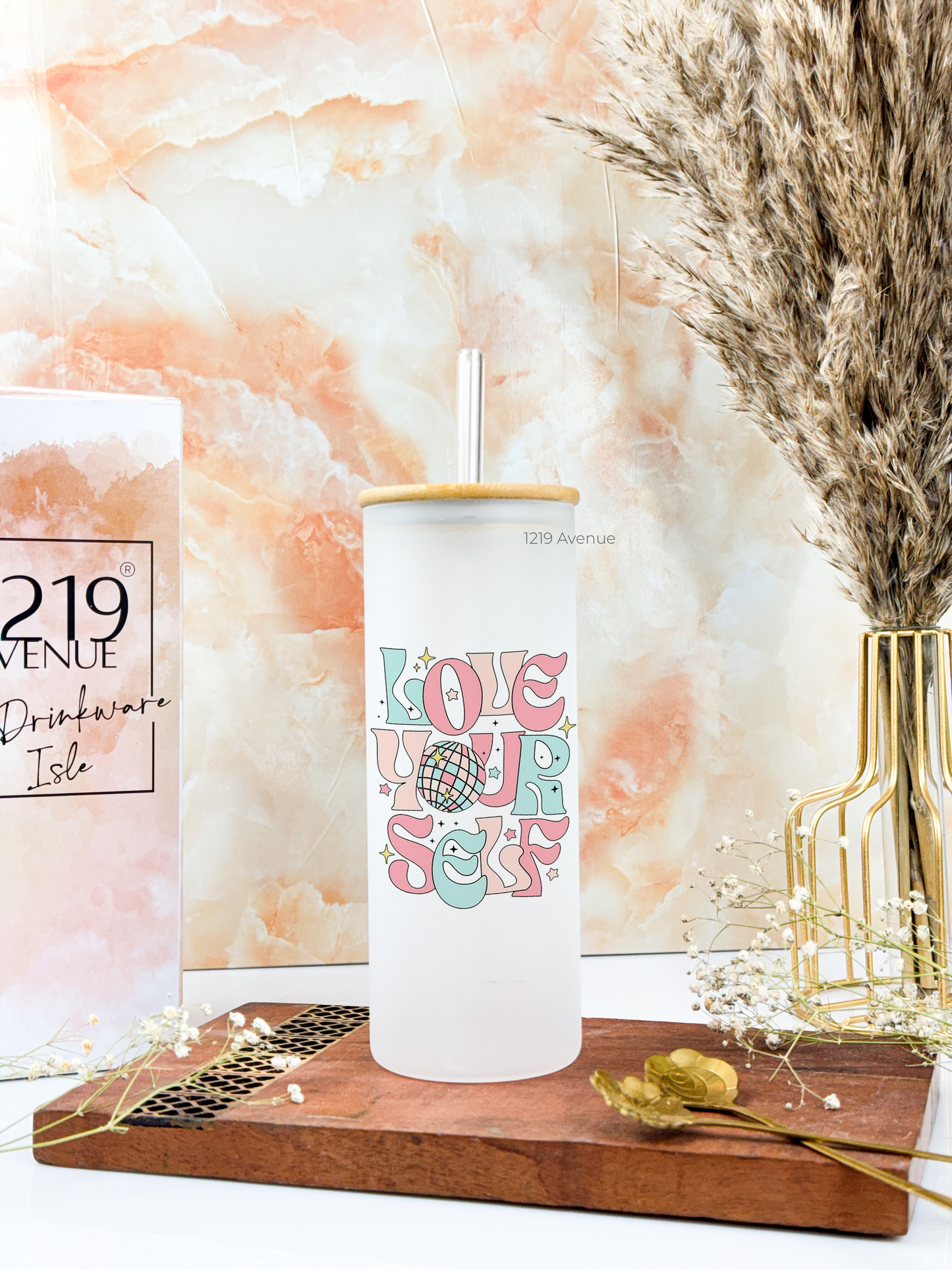 Frosted Grande Sipper 650ml| Love Yourself Print| 20oz Tall Tumbler