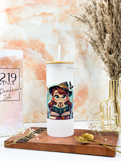 Frosted Grande Sipper 650ml| Witty Hermoine H.P Print| 20oz Tall Tumbler with Straw and Lid