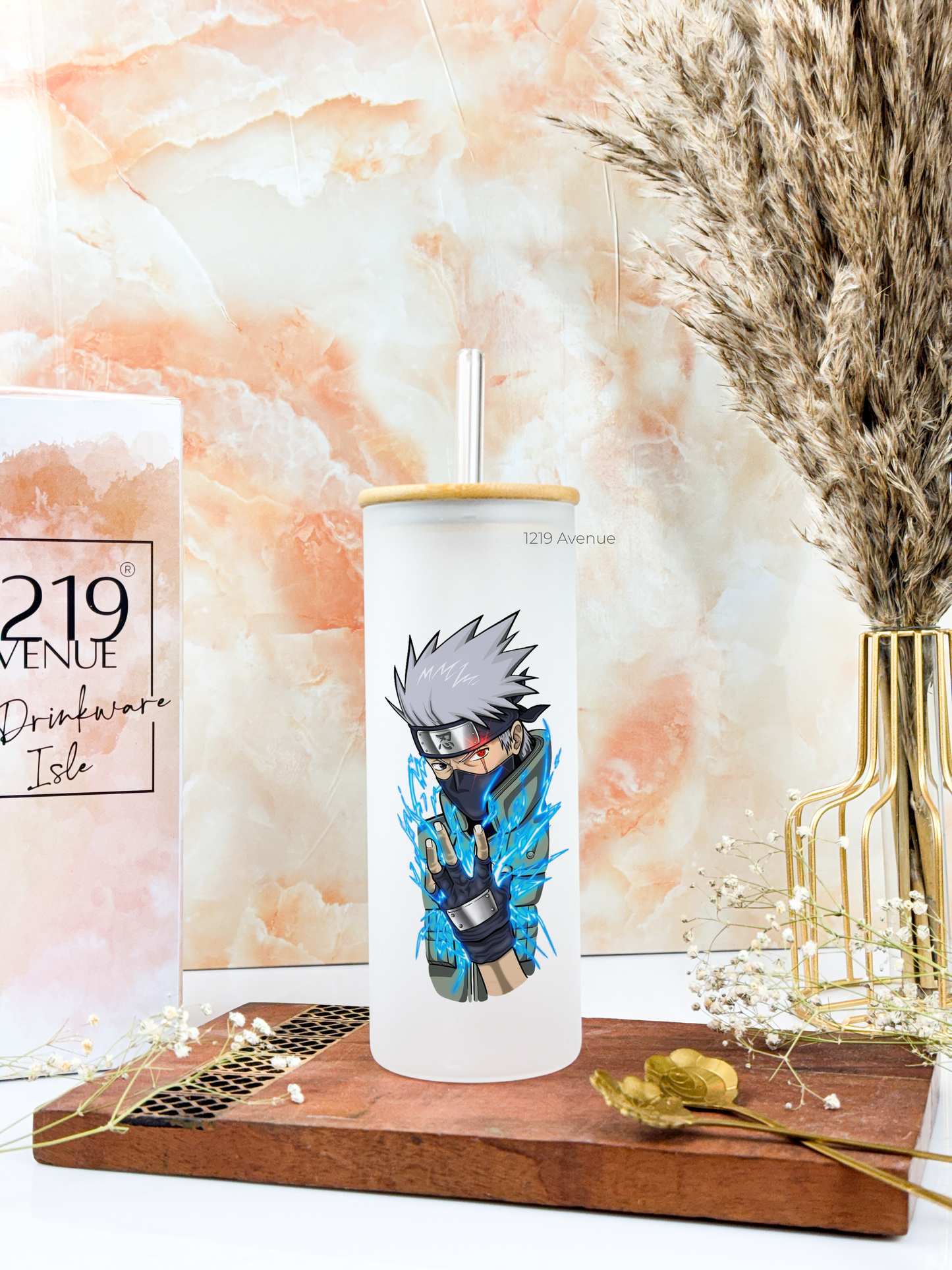 Frosted Grande Sipper 650ml| Kakashi Naruto Print| 20oz Tall Tumbler with Straw and Lid