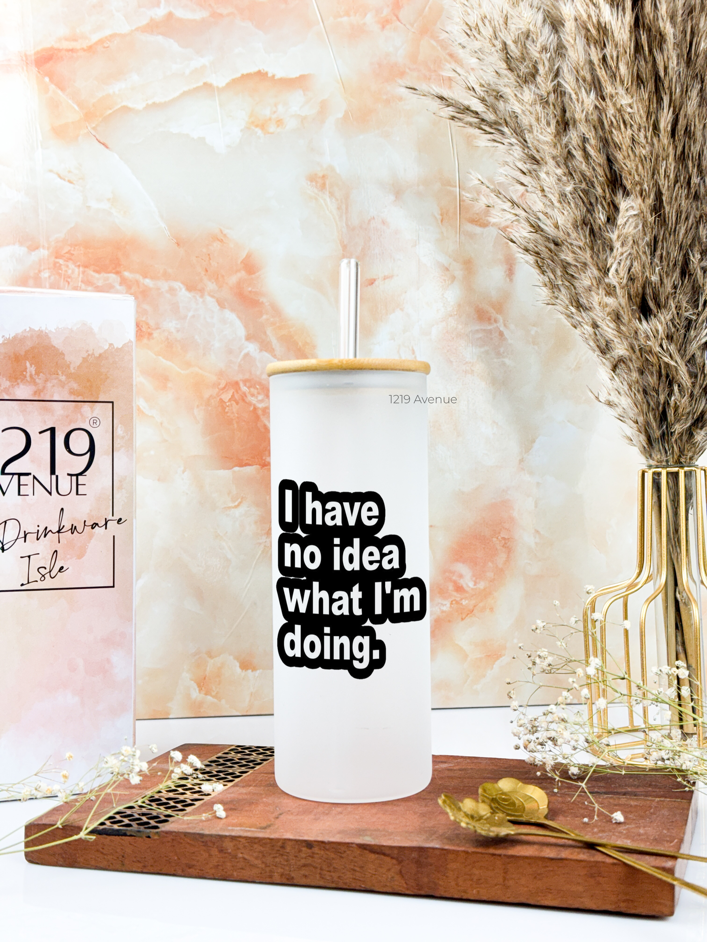 Frosted Grande Sipper 650ml| I Have No Idea Print| 20oz Tall Tumbler with Straw and Lid