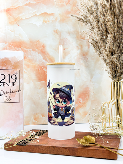 Frosted Grande Sipper 650ml| Mystical Potter H.P Print| 20oz Tall Tumbler with Straw and Lid