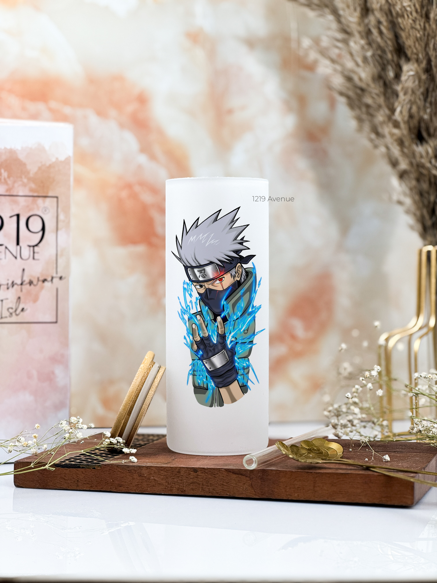 Frosted Grande Sipper 650ml| Kakashi Naruto Print| 20oz Tall Tumbler with Straw and Lid