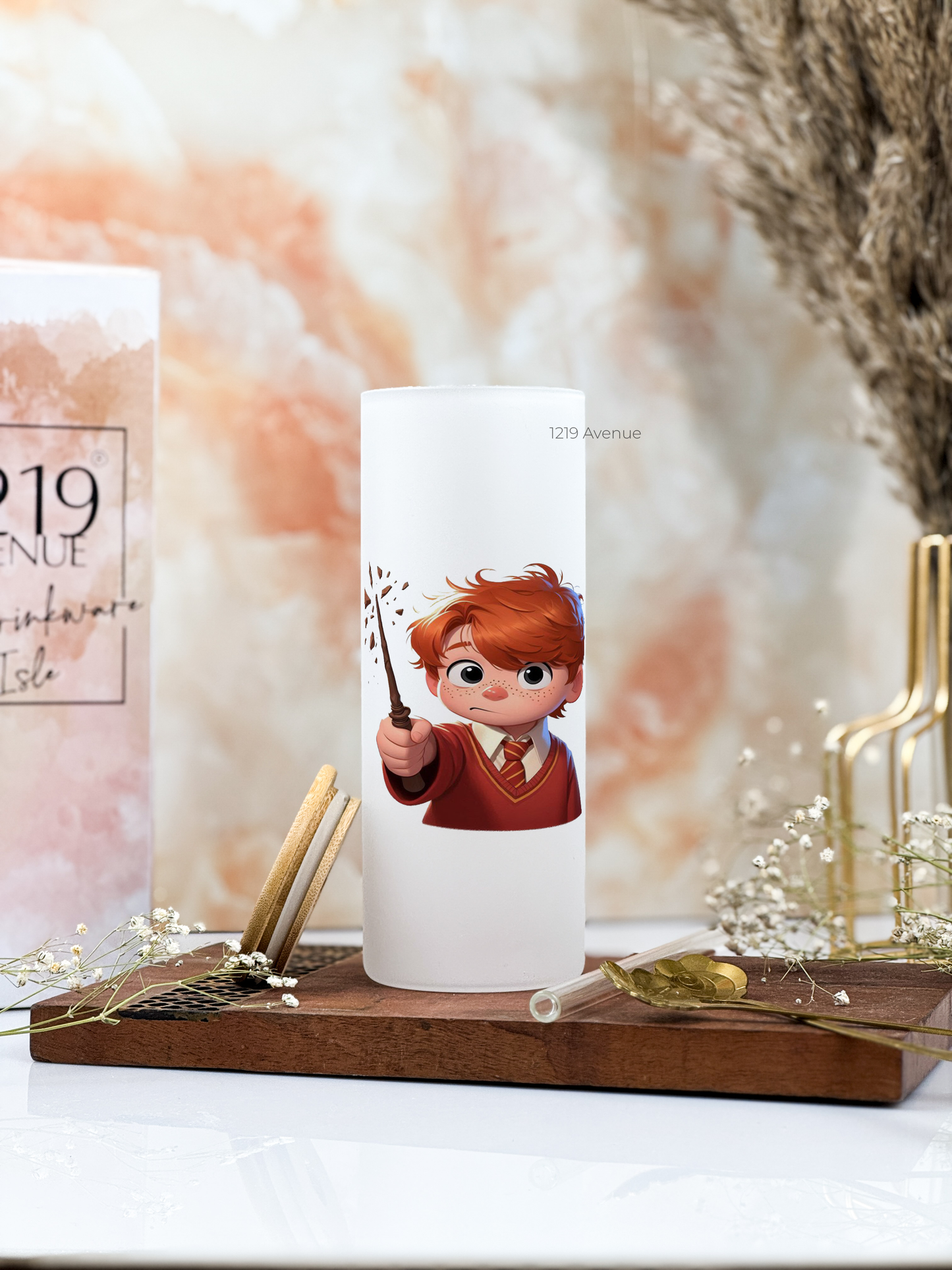 Frosted Grande Sipper 650ml| Cutie Ron HP Print| 20oz Tall Tumbler with Straw and Lid