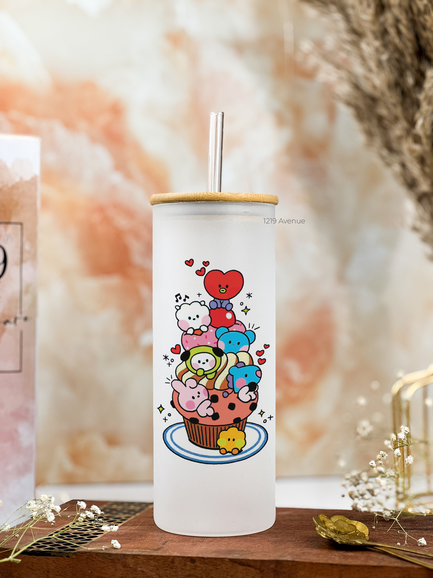 Frosted Grande Sipper 650ml| BT21 Print| 20oz Tall Tumbler with Straw and Lid