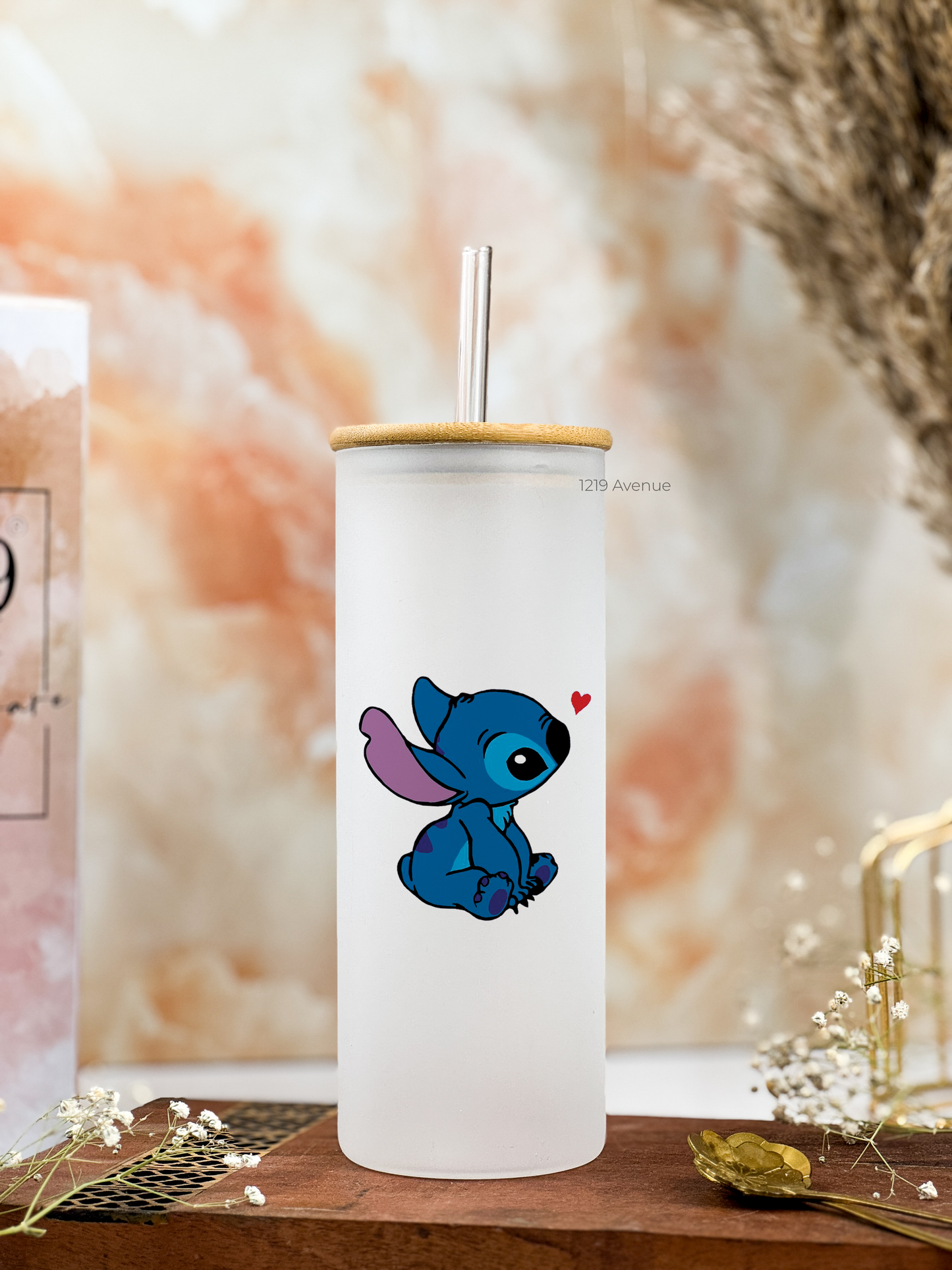 Frosted Grande Sipper 650ml| Stich Print| 20oz Tall Tumbler with lid and straw